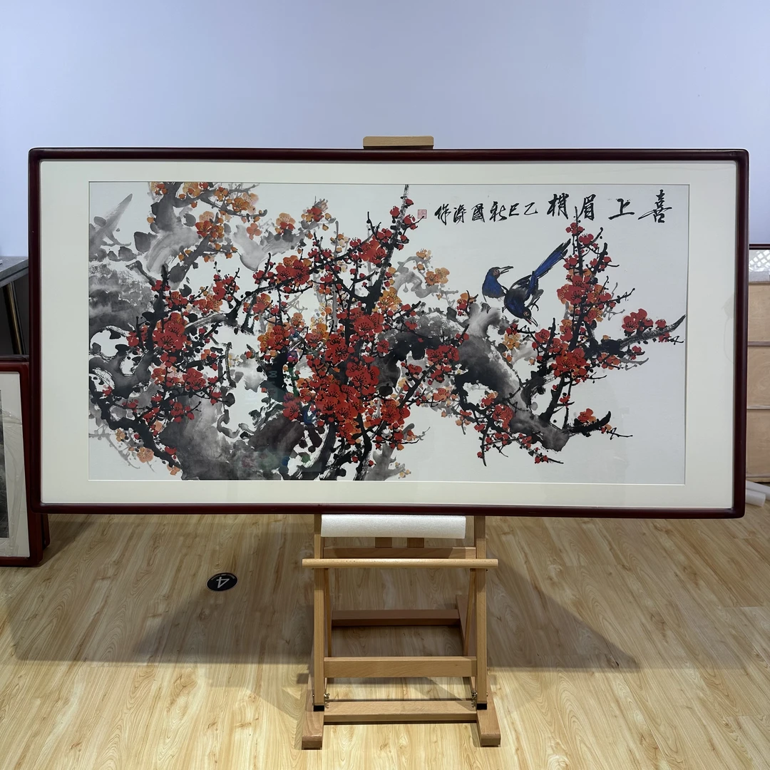 【喜上眉梢】新中式装饰画实木画框传统装饰画