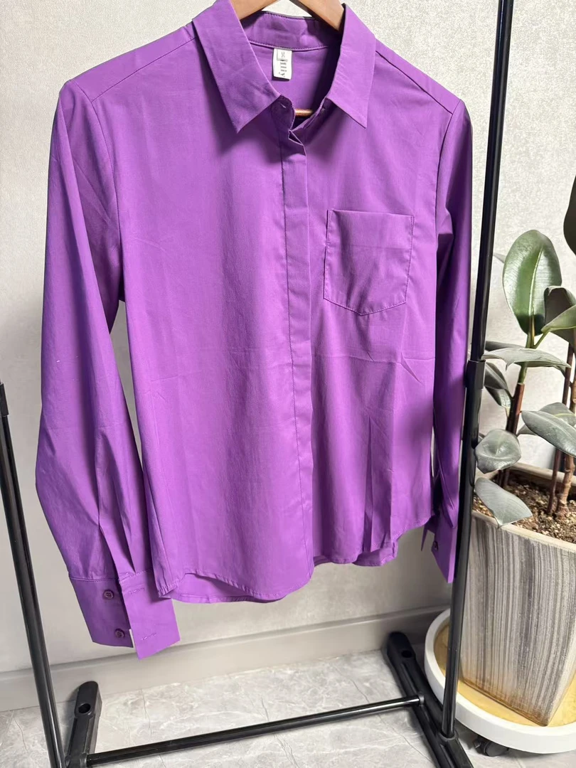 春秋新款女衬衫修身显瘦简约百搭高级感打底衫