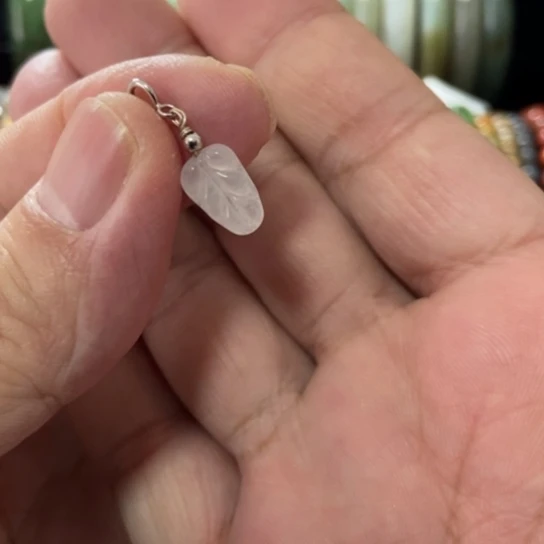 翡翠银S925镶嵌颈饰叶子