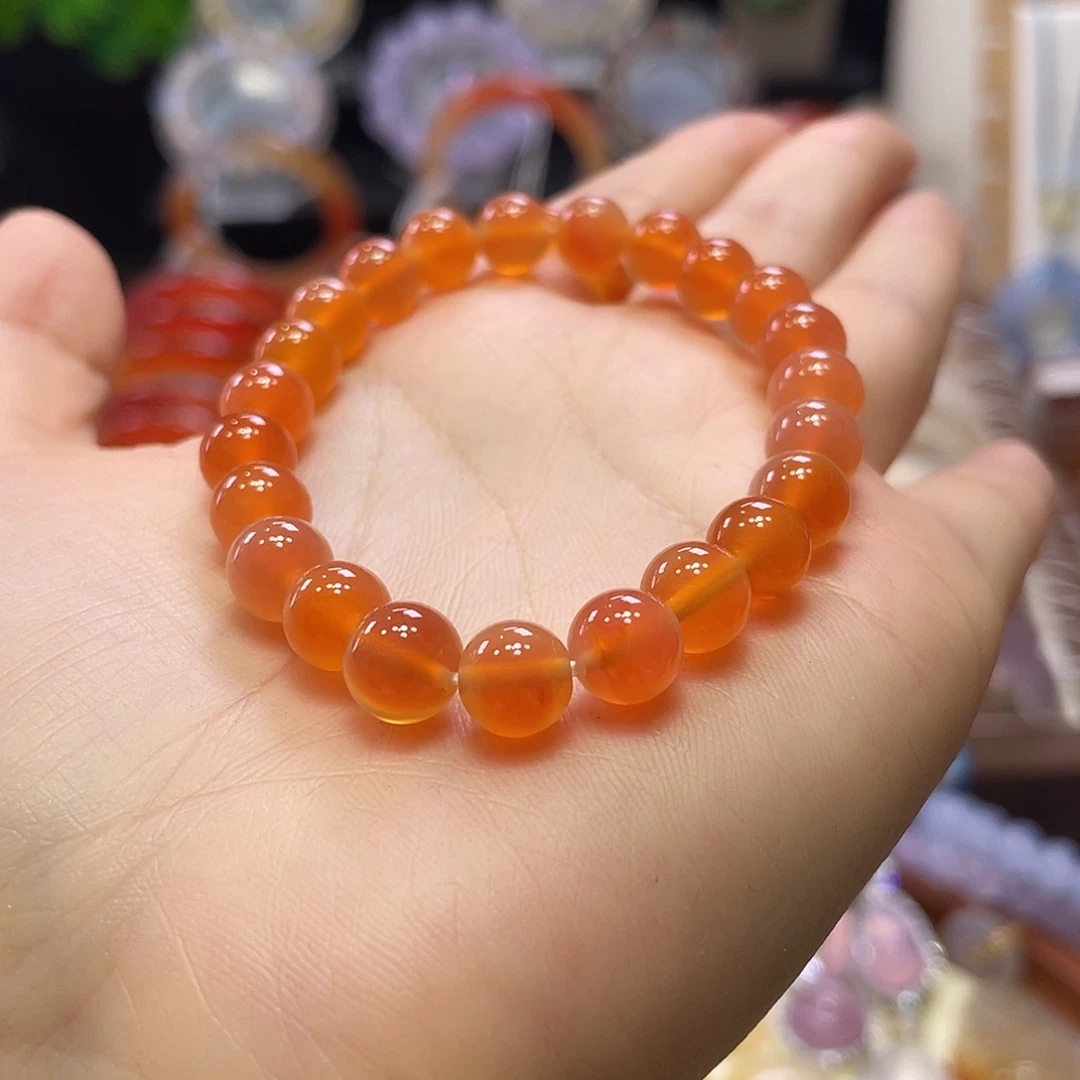 未镶嵌手串玛瑙/玉髓不同光线不同角度色不同