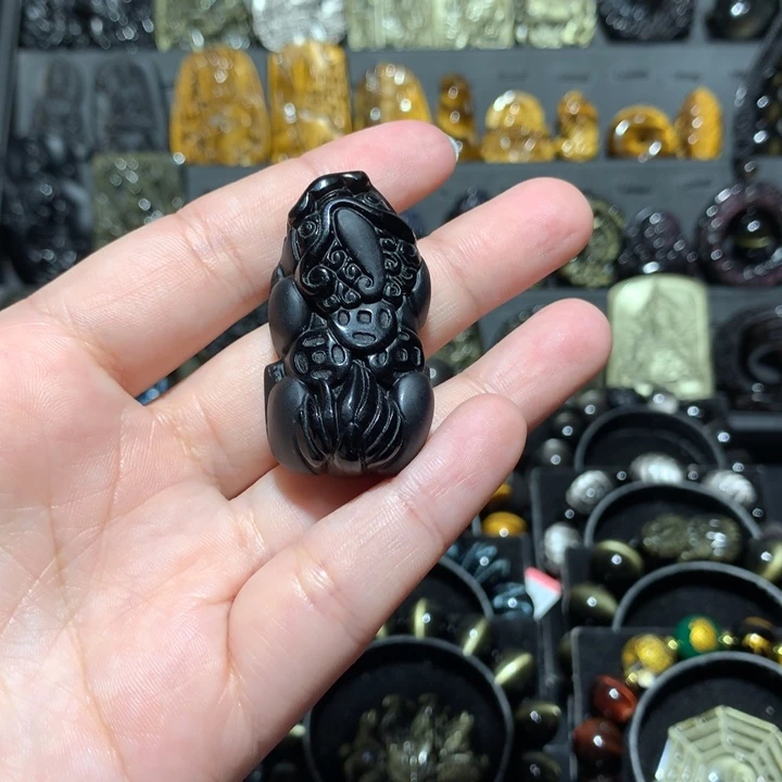 黑曜岩未镶嵌吊坠(赠链)漫**力