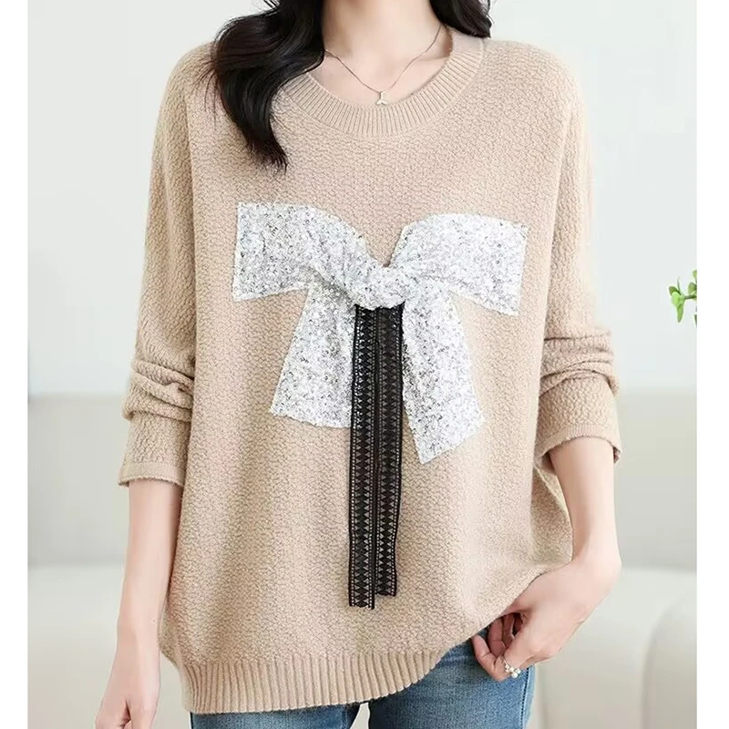 8656春季新款长袖韩版2025宽松休闲时尚圆领毛衣女