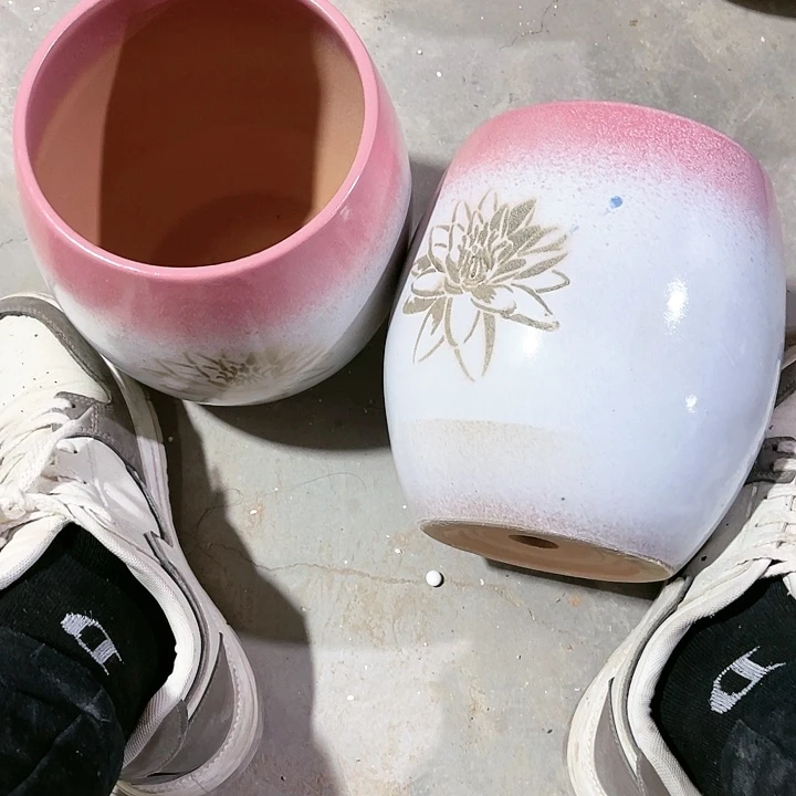 红陶口径16高度20两只小瑕疵