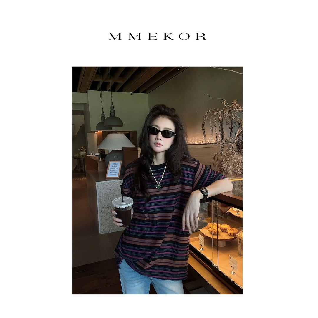 MMEKOR“霓虹条纹”T恤  2025新款静奢老钱风百搭短袖 89995