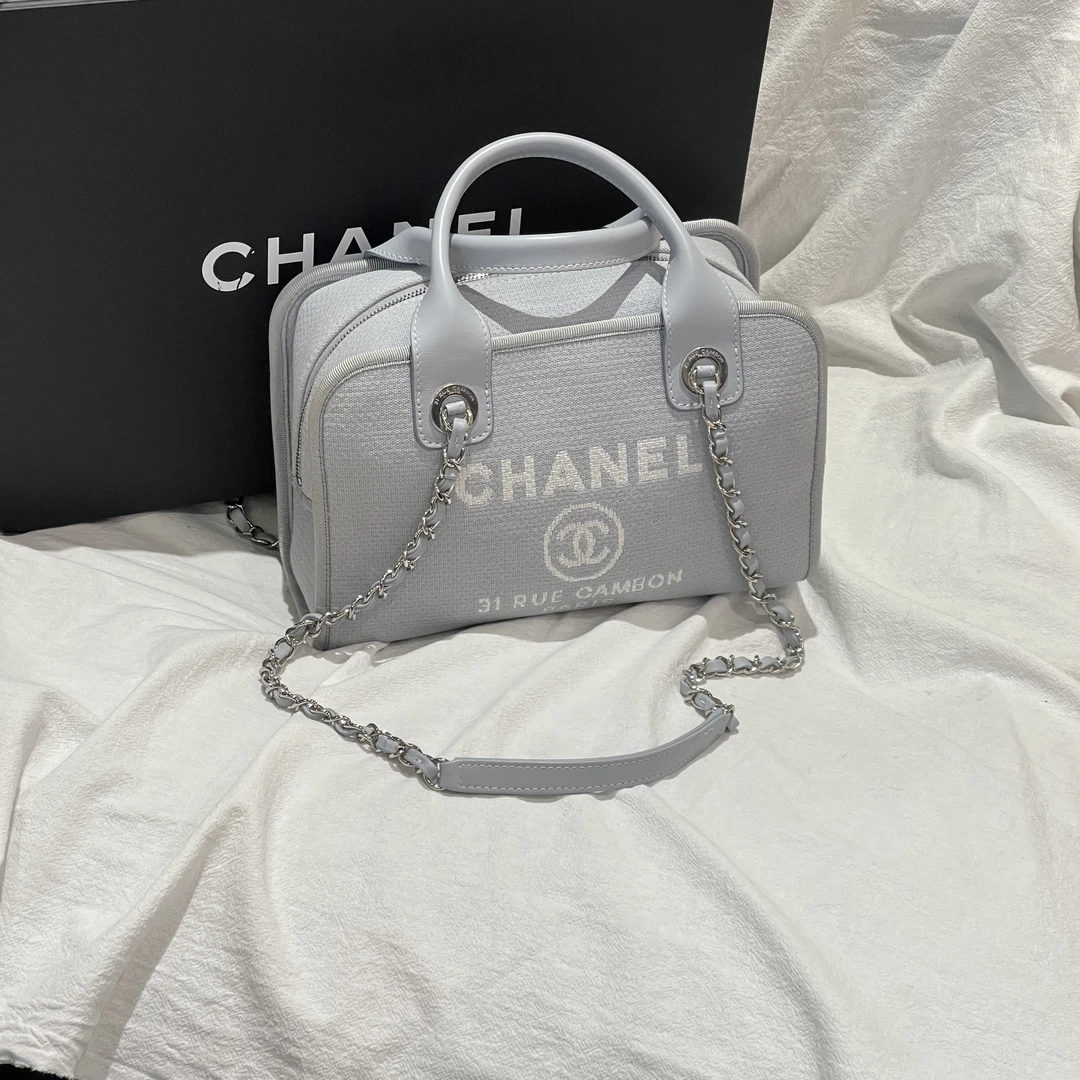 95新 Chanel/香奈儿 Chanel 22S 保龄球沙滩包 灰色