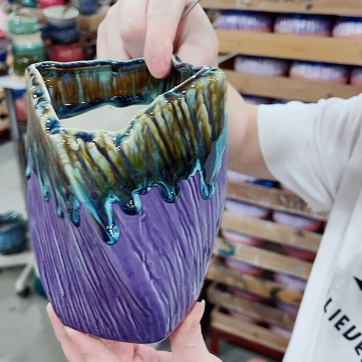 有孔，凑10元包邮陶瓷花盆发货！