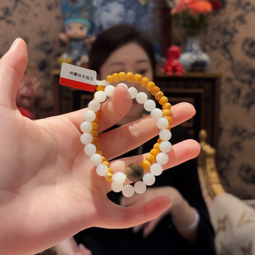 和田玉手串未镶嵌2号