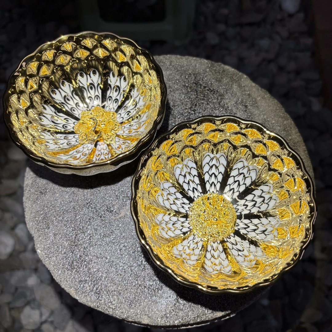 高端茶具茶器（金玉满堂金龙凤对杯）主人杯