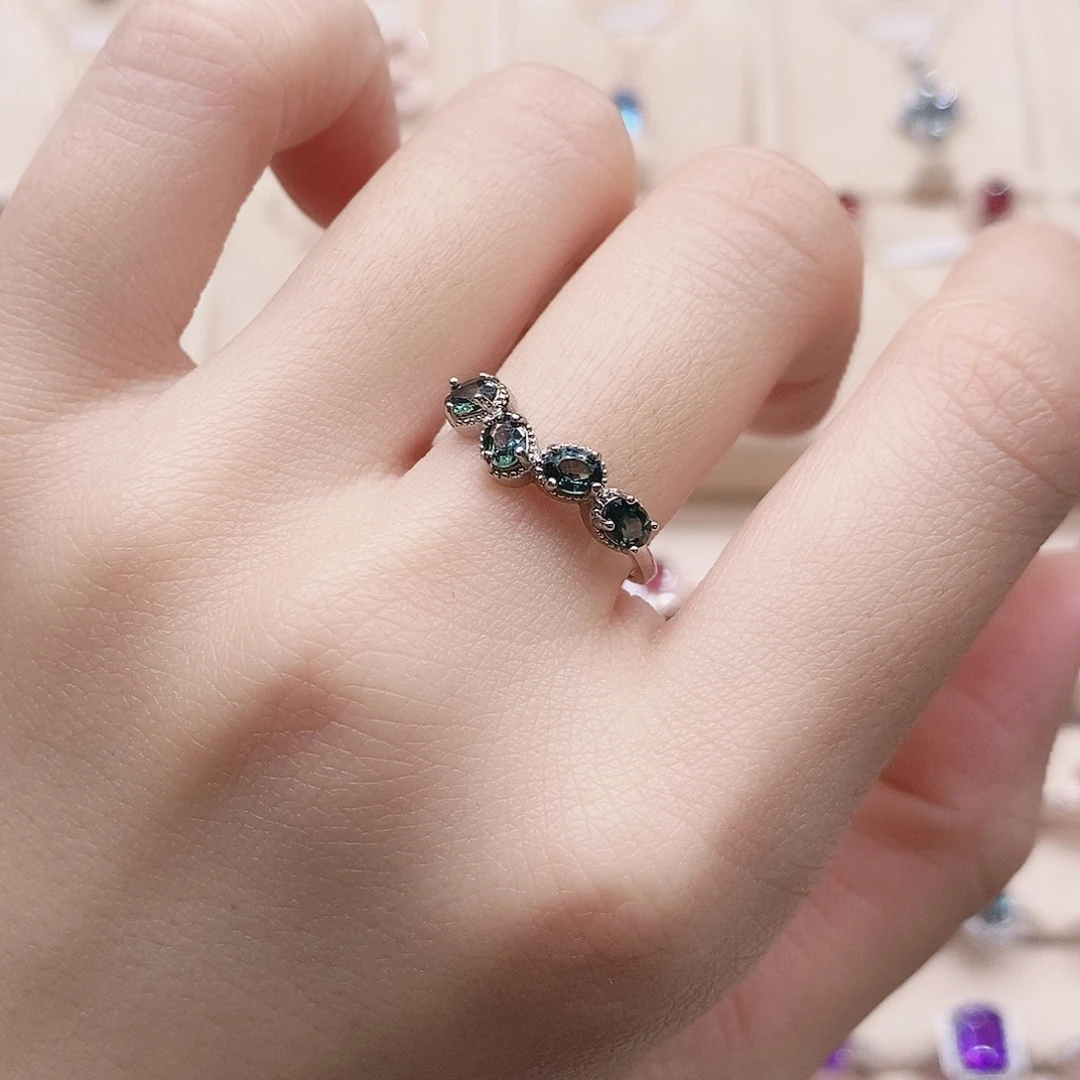 银S925镶嵌蓝宝石戒指戒指