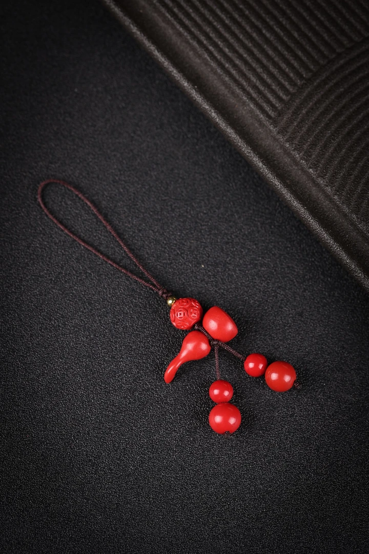 含辰砂工艺品朱砂葫芦钥匙挂