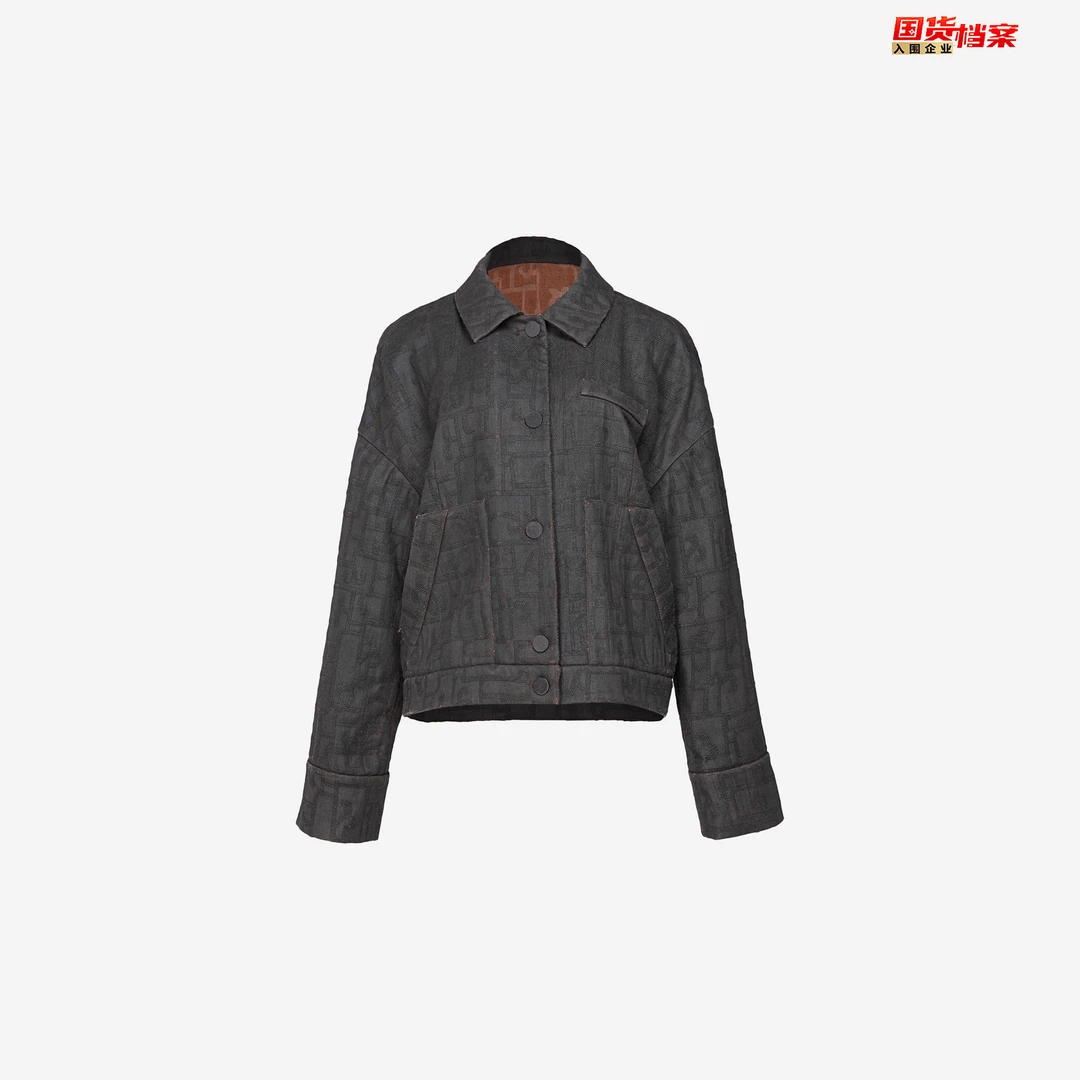 【万象有衣】青铜纹-香云纱柞蚕丝秋冬款气质上衣-8849