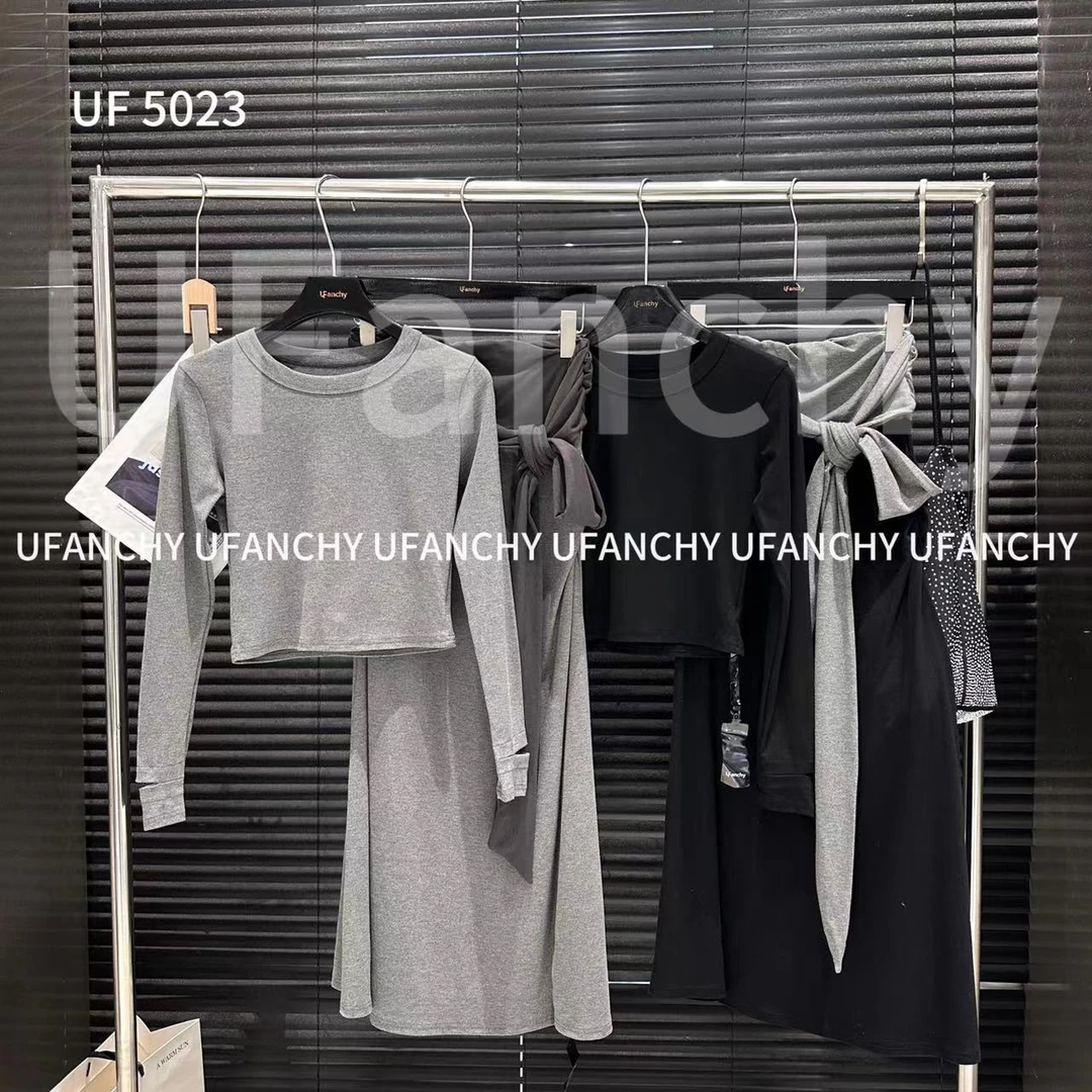 UF长袖上衣+绑带半身裙套装裙 5023