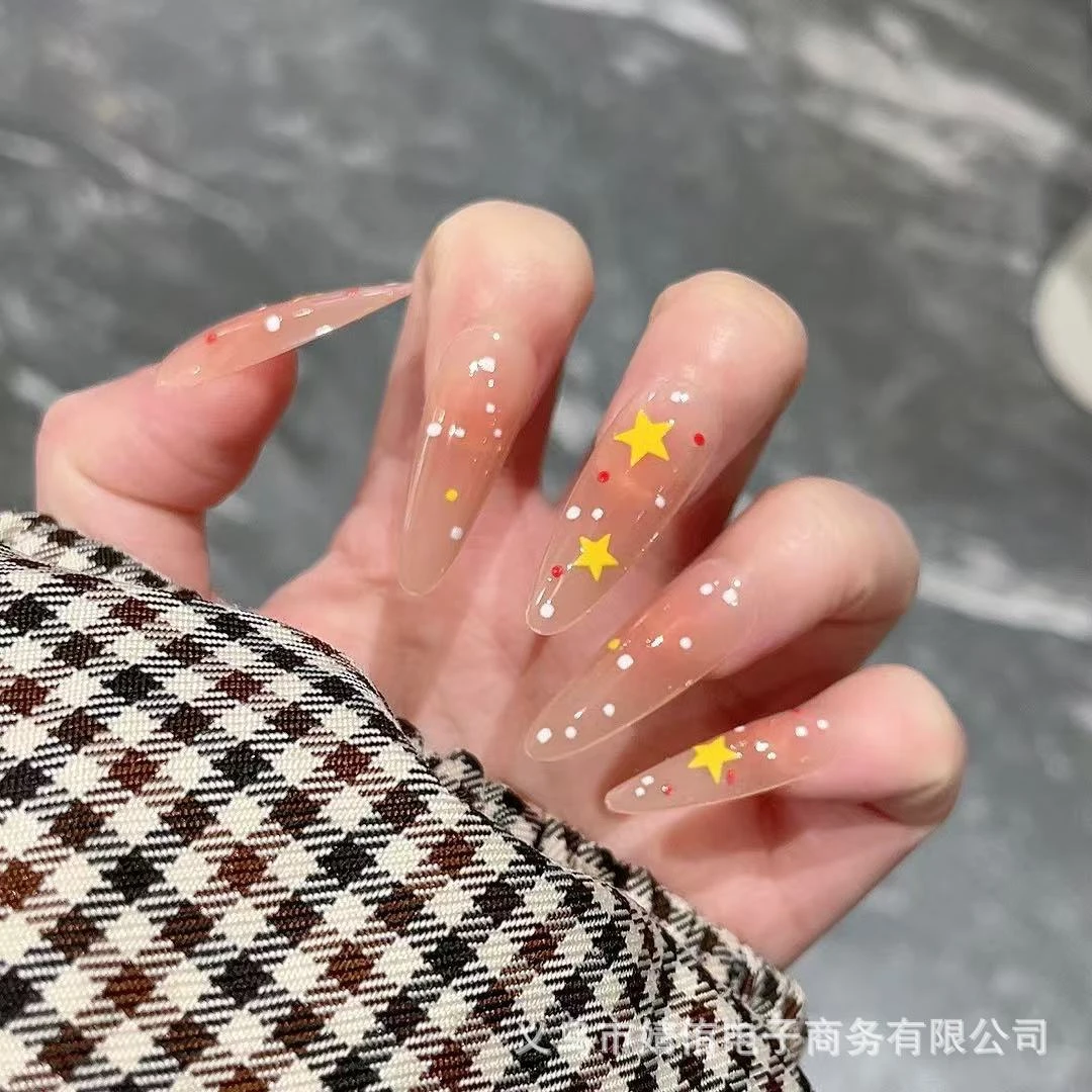猫眼五角星红星闪耀穿戴甲简约高级感贴片75美甲