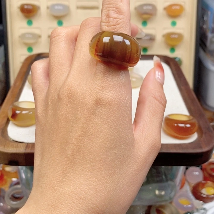 合金戒指玛瑙/玉髓私**制