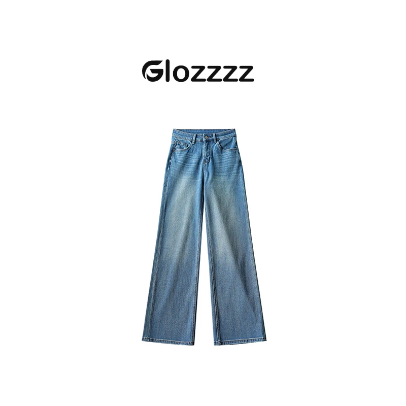 【Glozzzz】 告白日 水洗做旧猫须莱赛尔直筒牛仔裤 1A110