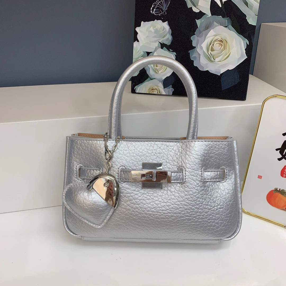 包包女2025春夏新款韩版轻奢荔枝纹凯莉包时尚百搭手提小方包斜挎