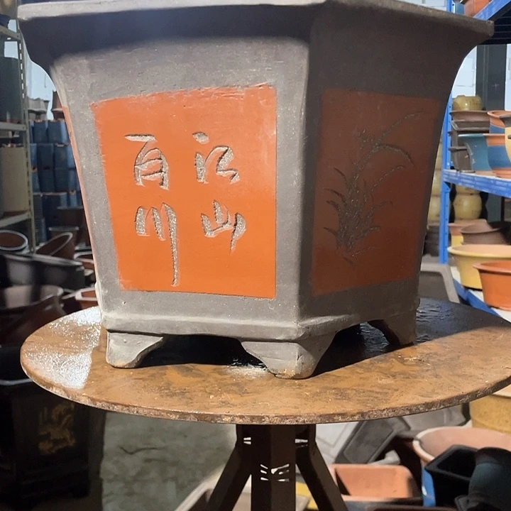 40红六方花盆好花盆