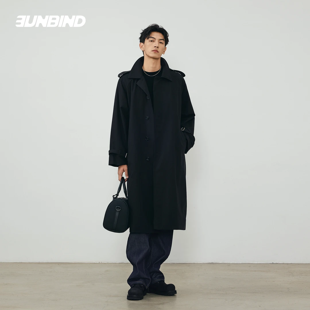 3UNBIND【战壕风衣】男士长款风衣Camden经典版型莱赛尔棉混纺