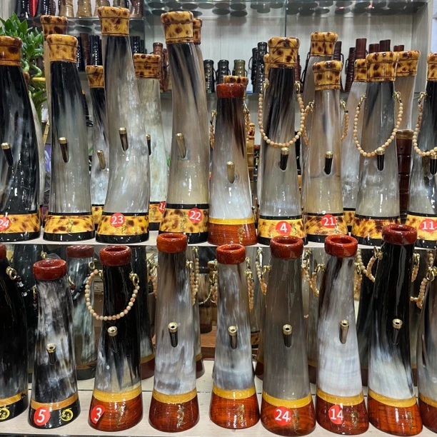 高端天然非洲牛角手工打磨制作便携过滤车载款