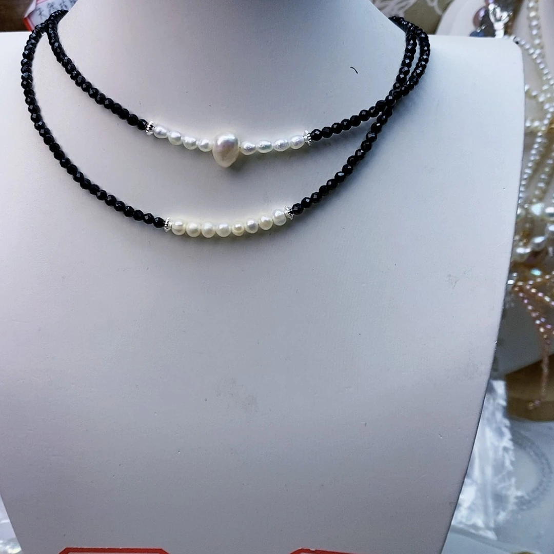 淡水珍珠颈饰银S925镶嵌