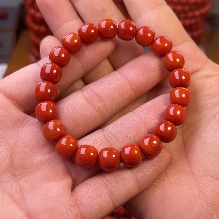 未镶嵌川料瓦西老型手串卡10➕南红玛瑙