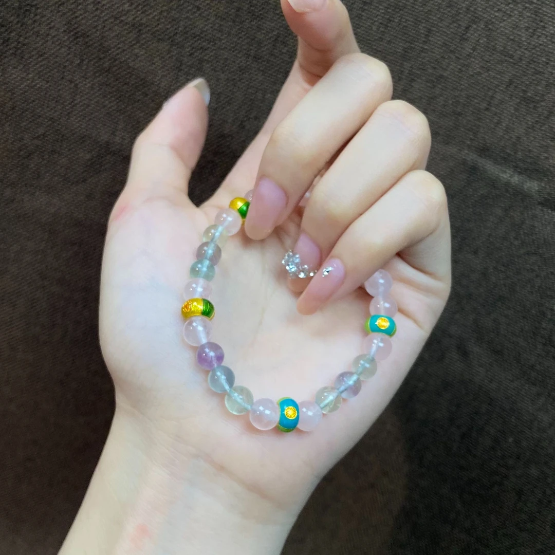 44 彩虹莹石桃花常乐水润财运亨通精简时尚转运珠-卡7-附加费140