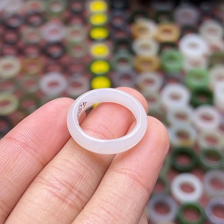 和田玉戒指未镶嵌14码且末羊脂白