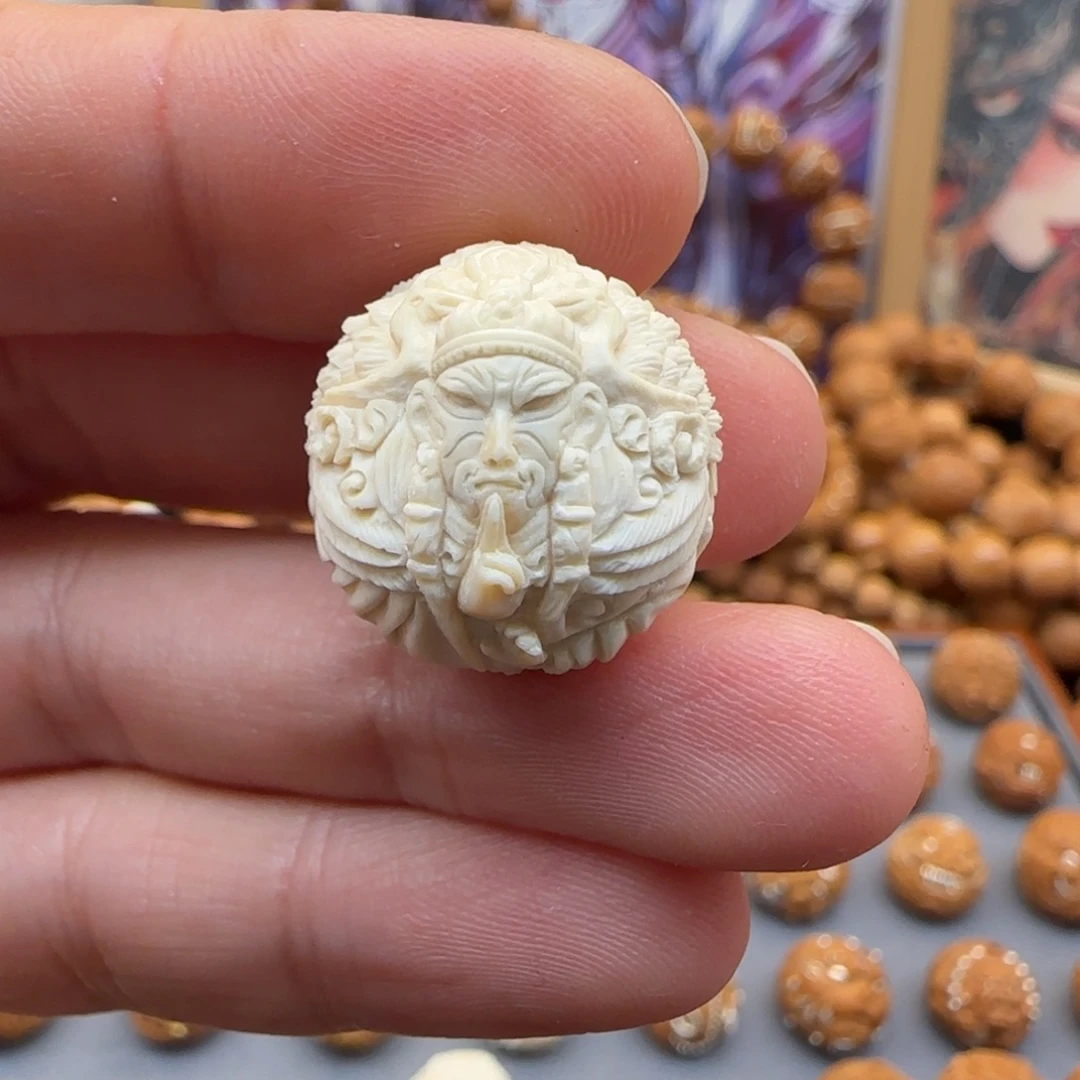 开***克吊坠猴头核桃白鹤童子