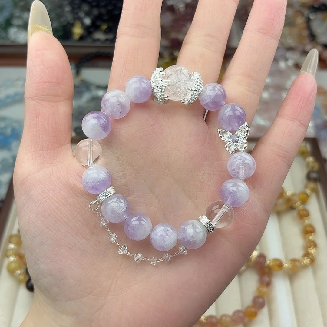 烟晶手链银S925镶嵌好