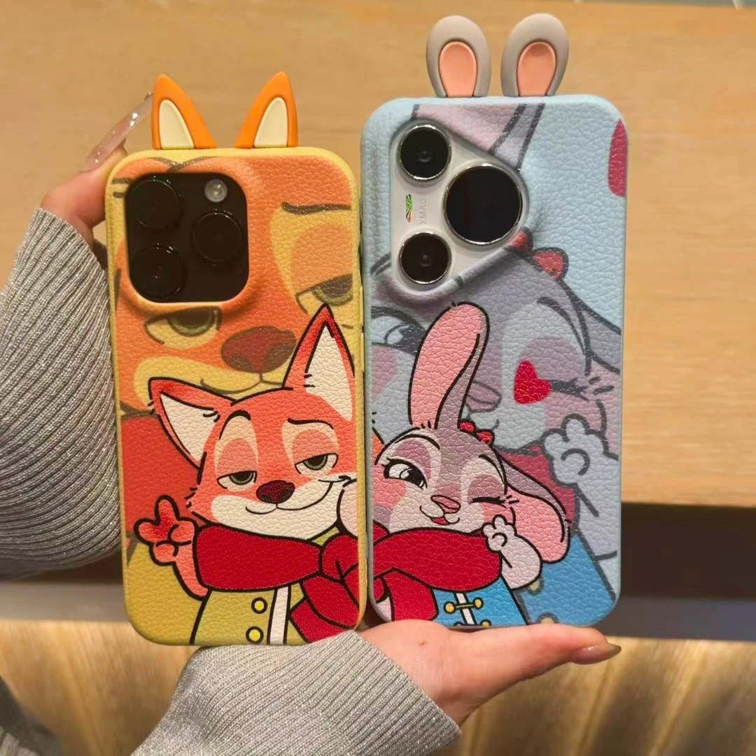 GGBond比耶朱迪尼克耳朵适用苹果17皮纹16手机壳小米vivo华为oppo