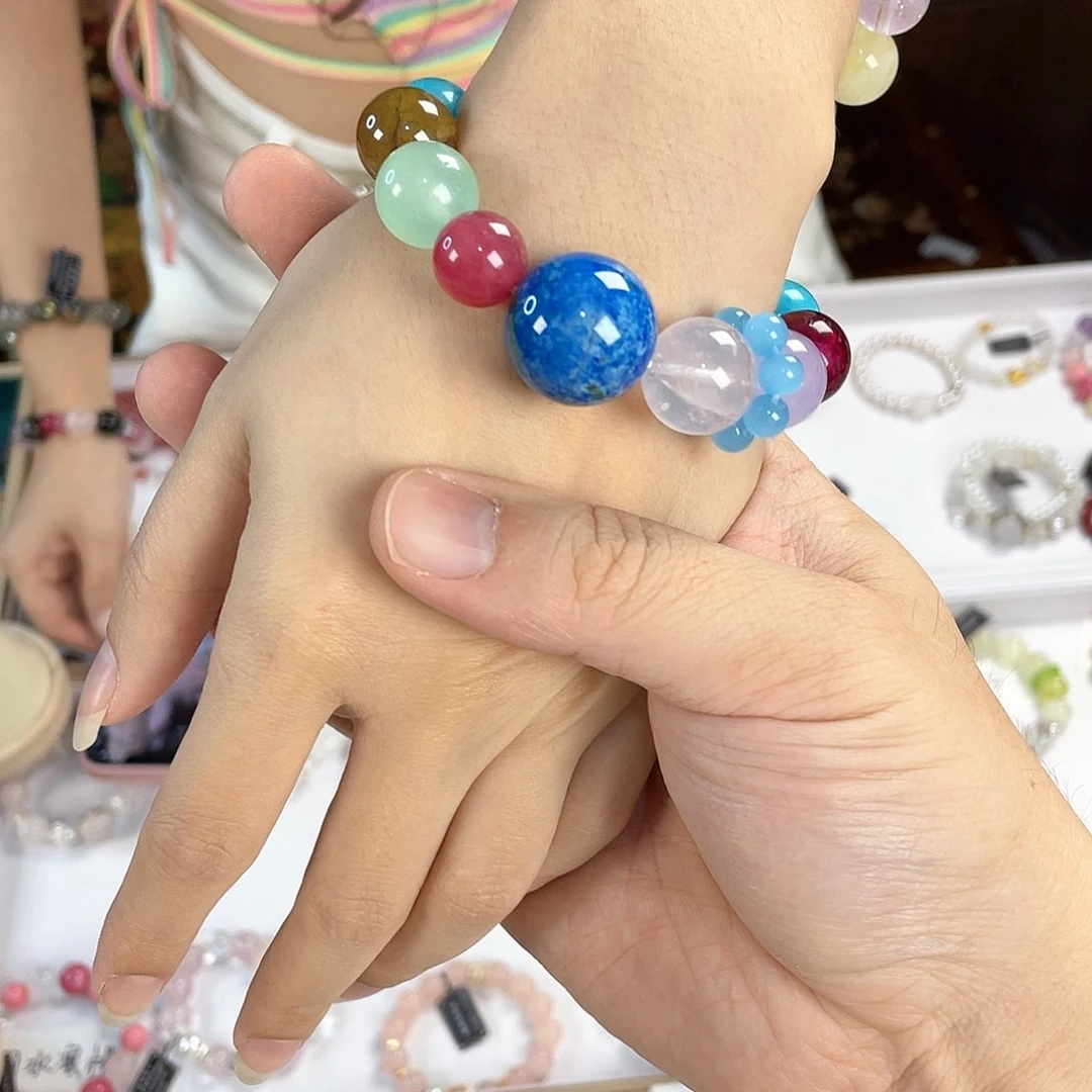 水晶手链银S925镀金镶嵌