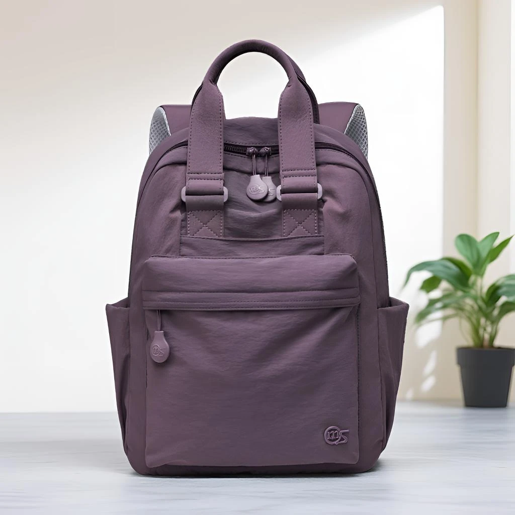 双肩包背包学生书包多功能户外通勤轻便高颜值纯色背包简约百搭