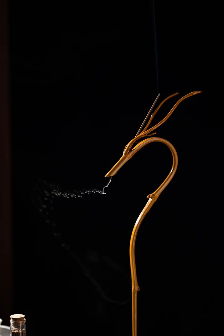 （全款预售）大漆工艺龙桂香手作家用香熏茶室摆件存手工龙头挂香架