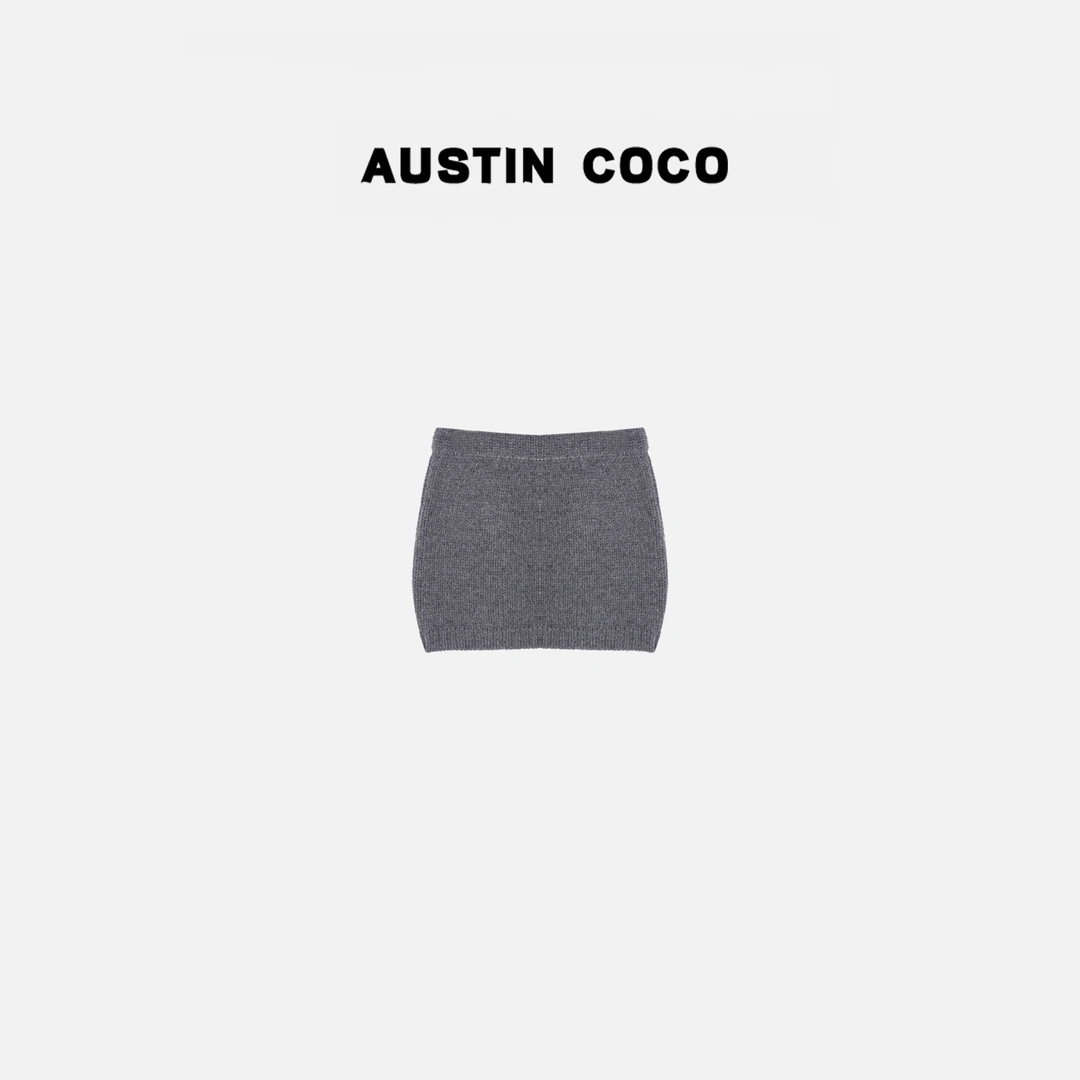 AUSTIN COCO百搭针织毛线100羊毛短裙半身裙S25913