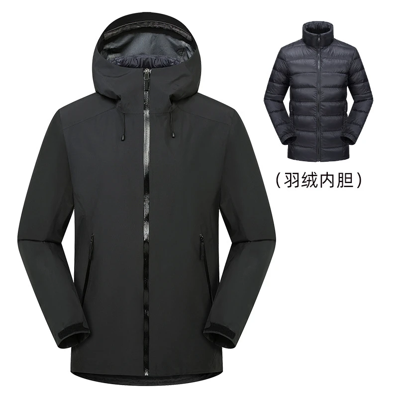 户外春秋防水LT硬壳冲锋衣三层压胶防风外套三合一潮男女两件套