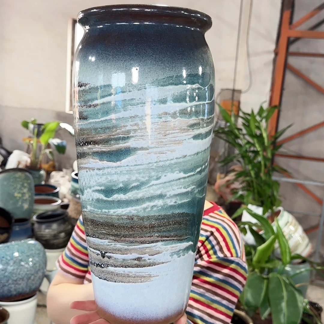 紫砂花盆高40口17