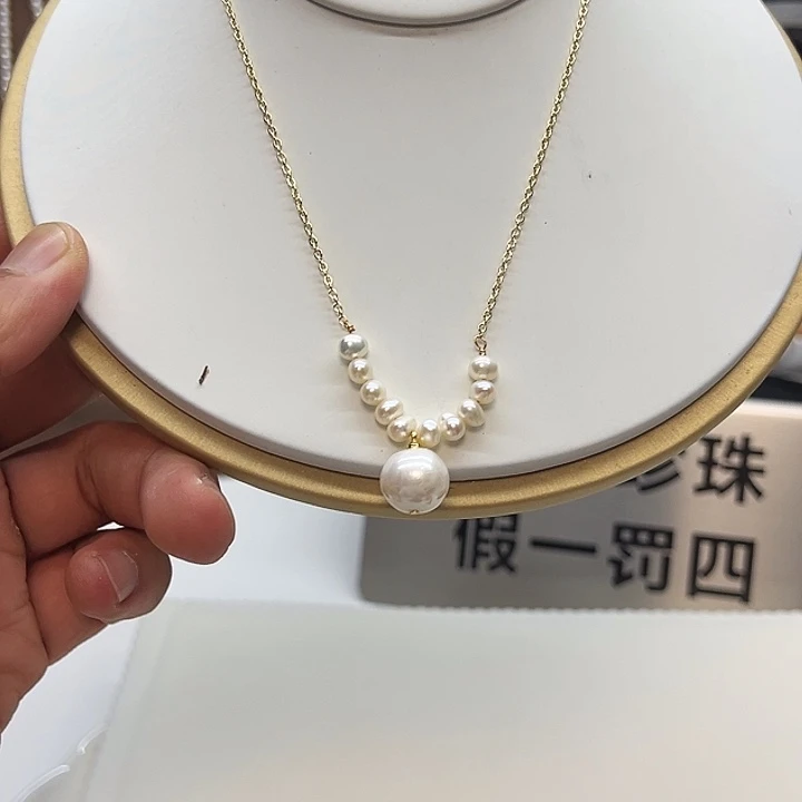 颈饰钛钢淡水珍珠