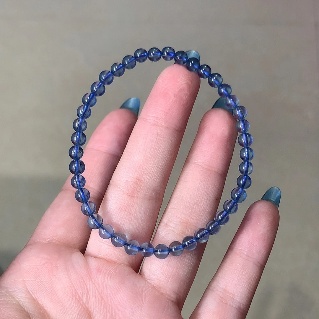 未镶嵌手串海蓝宝石透体鬼蓝4.6mm【200元】要拍2件