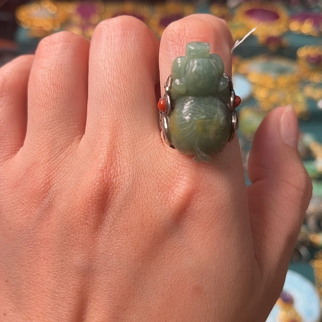 翡翠银S925镶嵌戒指