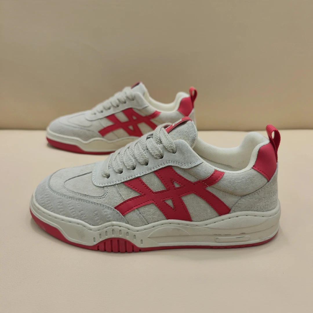 男鞋2025秋季新款翻毛真皮透气运动板鞋百搭低帮休闲鞋软底阿甘鞋