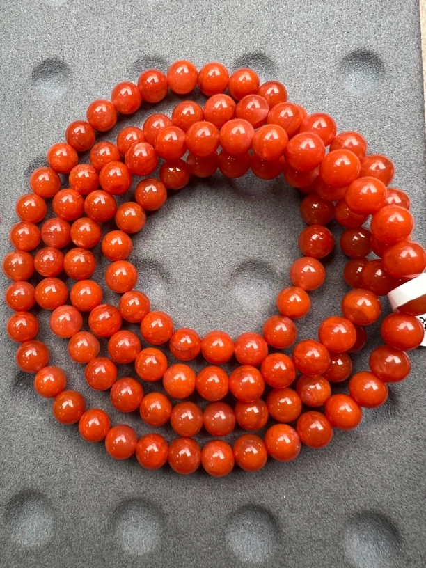 O39川料南红【高性价比】长链7-8mm尺寸可选