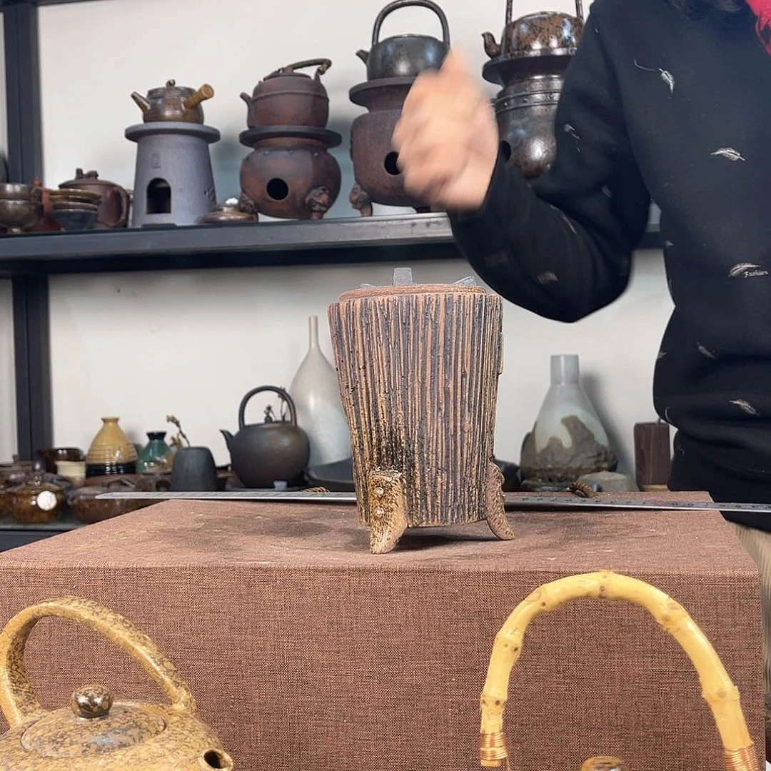 紫泥茶壶紫砂粗陶茶器