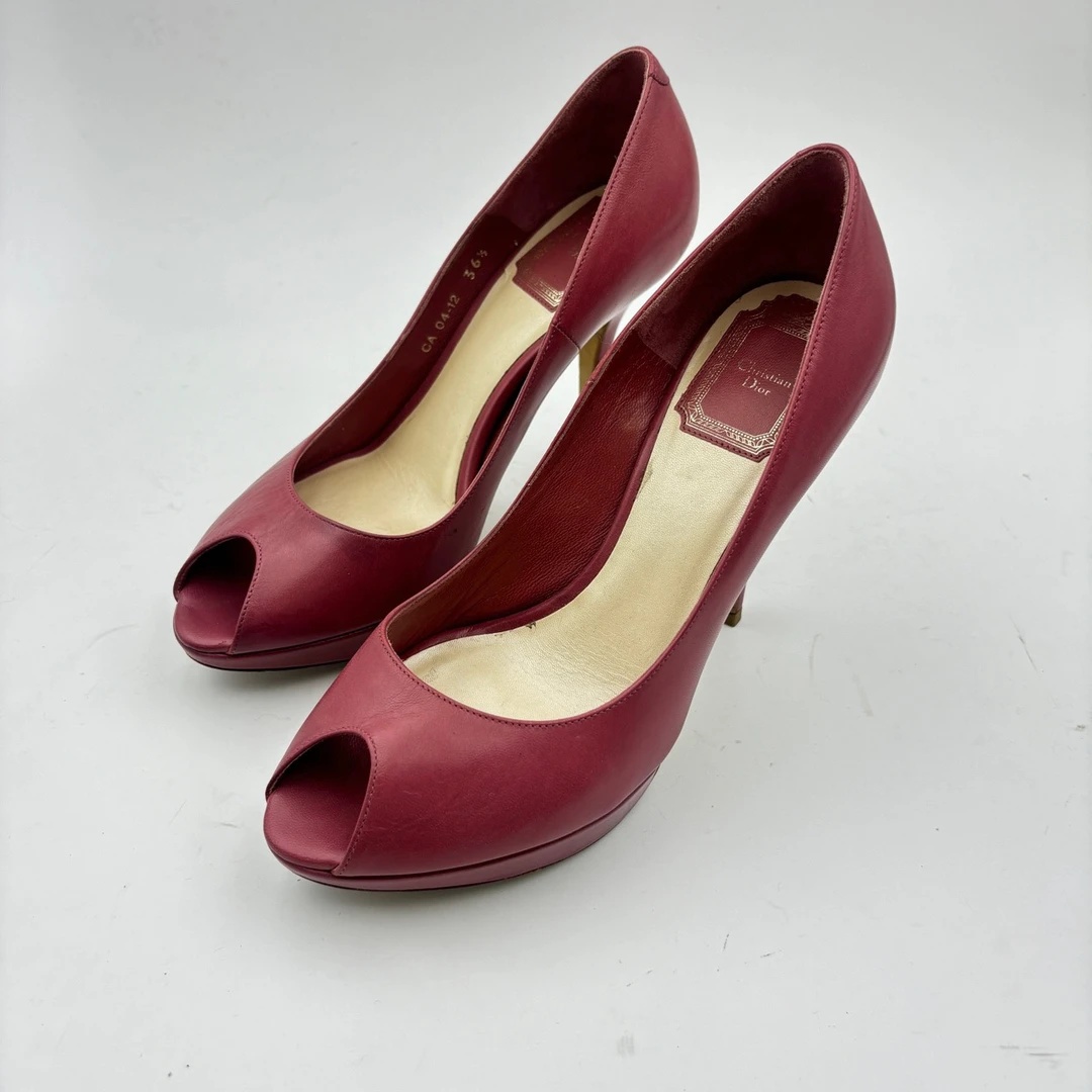 95新 DIOR/迪奥 36.5码/dior迪奥鱼嘴高跟鞋/无盒/95新