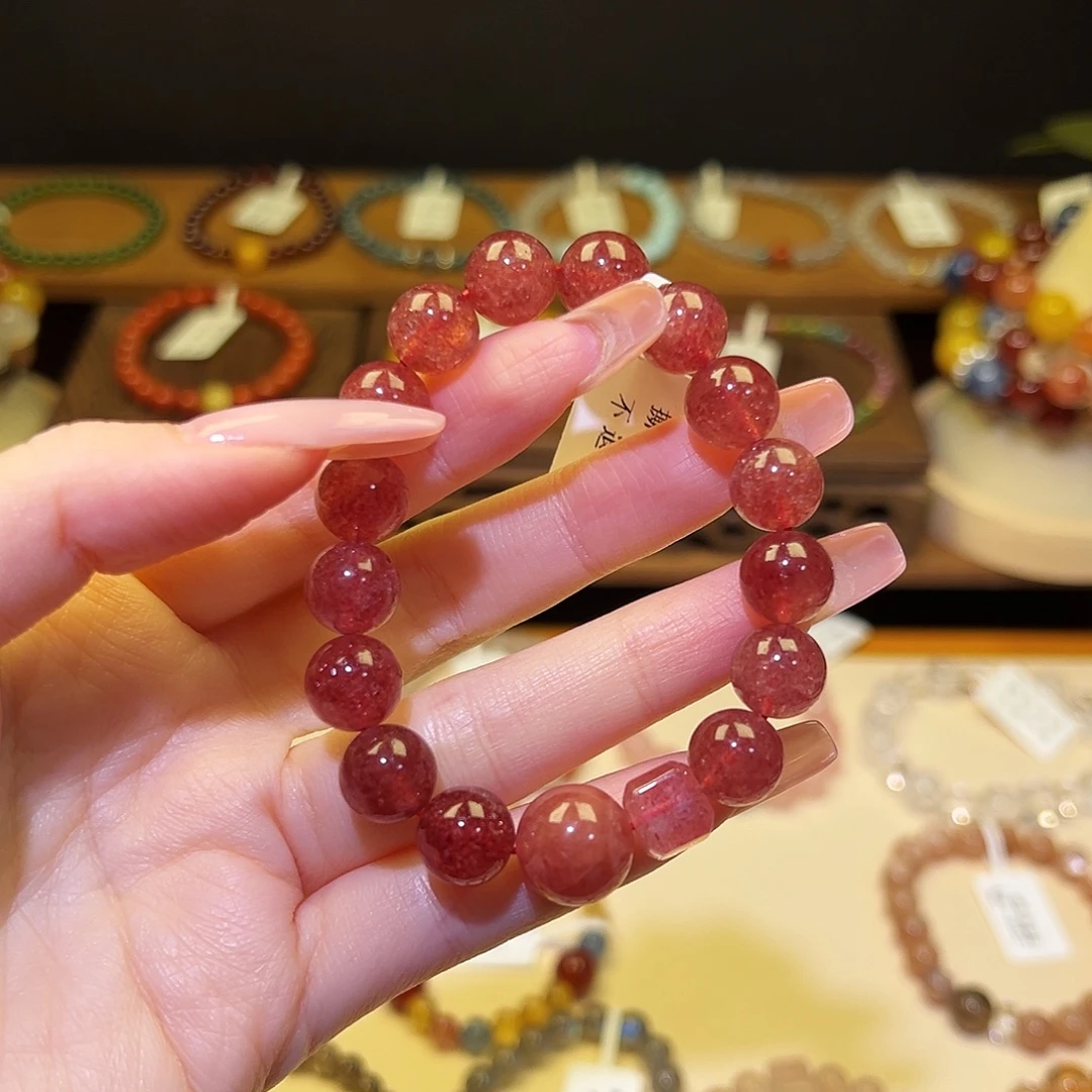 手串银S925镀金镶嵌水晶草莓2066