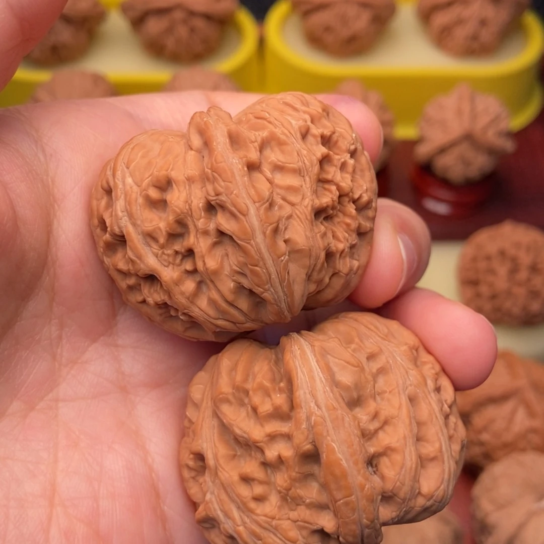 把件文玩核桃43老树红皮 翘脑元宝