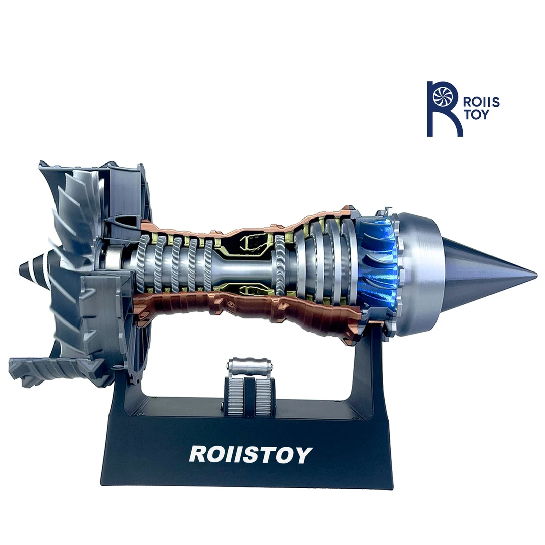 【ROIIS TOY】蓝焰电动可调速 航空发动机模型 飞机引擎 科技玩具