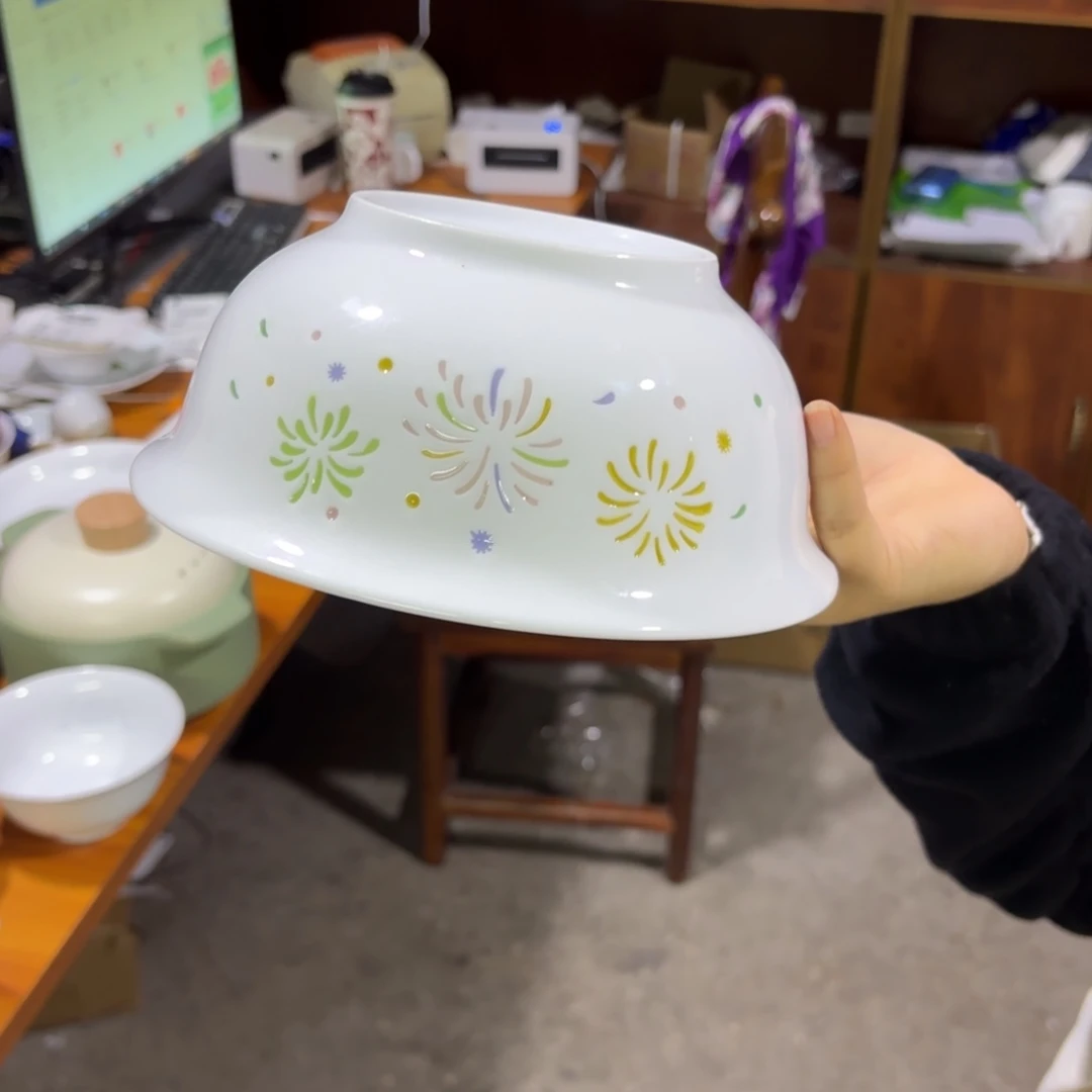 烟花玲珑8英寸汤盆1个
