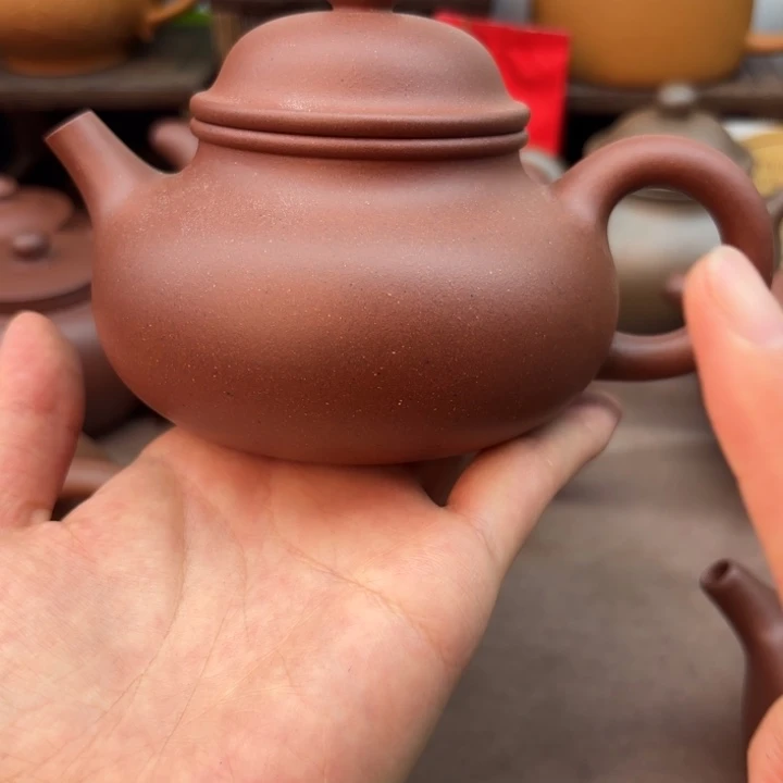 喝***面紫砂茶壶特练紫泥  248容易天