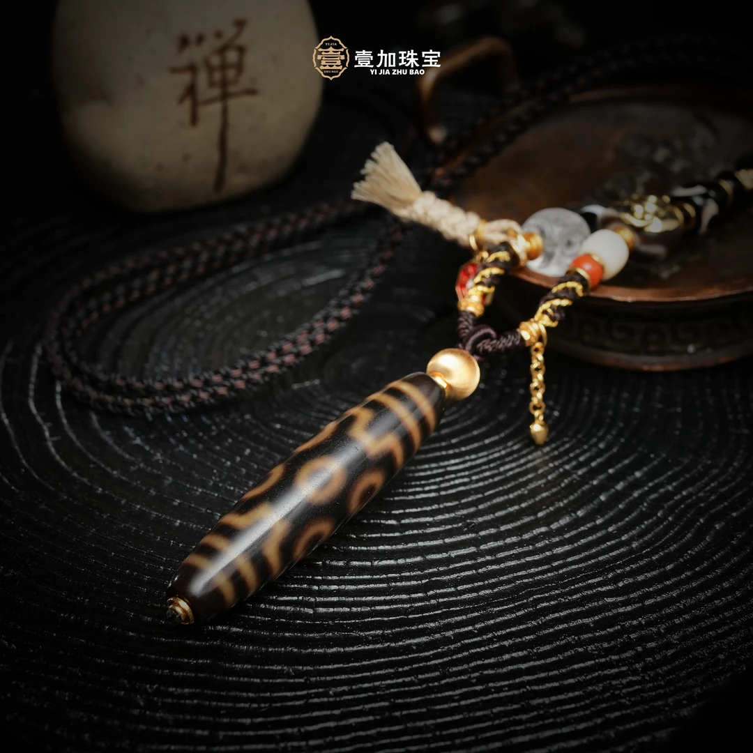 壹加小羊精选/行运黑金大尺寸七眼设计款锁骨链