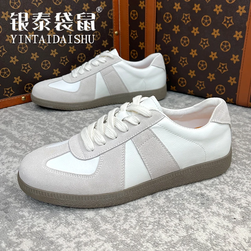 秋冬季新款德训鞋真皮男鞋休闲鞋透气板鞋皮鞋潮鞋子男鞋